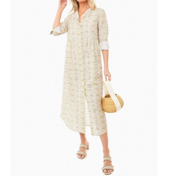 Sandstone Ikat Sheffield Shirt Dress TUCKERNUCK - Picture 3 of 9